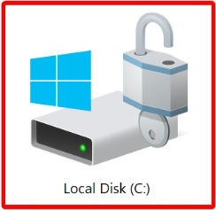 Encrypted drive with padlock icon